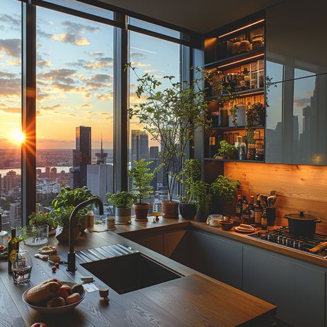 Future-Proof Your Home: Explore the Latest Trends in Interior Design for 2024 New York Kitchen Design, Appartment Interiors Aesthetic, Modern House Design Interior 2024, Apartment Interior Aesthetic, Cozy Kitchen Aesthetic, Cute Apartments, Modern Townhouse Interior, Modern Apartment Kitchen, Small Modern Apartment