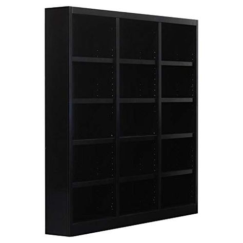 PRICES MAY VARY. Materials: Genuine wood veneers and solid wood molding 10 step polyurethane espresso finish 12 adjustable shelves and 3 fixed shelves to accommodate large and small items Quick, simple assembly with dowels, camlocks and an engineered wood back panel that is more durable than the cardboard on most ready to assemble bookcases Materials are imported from the U.S. and manufactured in Mexico The Bowery Hill 15 shelf triple wide Bookcase has a beautiful 10 step finish on wood veneer t Wide Bookcase, Wall Storage Unit, Bookcases For Sale, Library Bookcase, Veneer Panels, Wood Bookcase, Wood Molding, Storage Units, Bookcase Storage