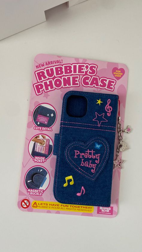 rubbies room denim phone case korean phone case chinese stationery brand y2k denim accessory phone case with y2k star charm newjeans denim y2k aesthetic pink rubbies room Phone Wallet Aesthetic, Phones Aesthetic, Clear Phone Case Design, Aesthetic Case, Iphone Gadgets, 2024 Aesthetic, Girly Car Accessories, Produk Apple, Girly Car