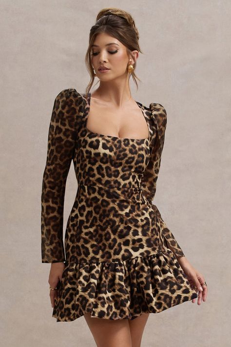 Animal print long dress