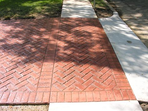 Driveways Ideas, Back Patio Ideas, Concrete Patterns, Compact Room, Stamped Concrete Patterns, Stamped Concrete Driveway, Brick Driveway, Big Sofa, Concrete Patio Designs