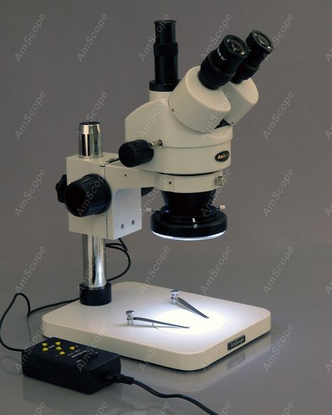 AmScope 7X-45X Trinocular Inspection Zoom Stereo Microscope with 144-LED 4-Zone Light Stereo Microscope, Better Living, Led