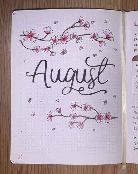 August Bullet Journal Cover Ideas, Bujo Year Cover, Bullet Journal Month Cover, 2025 Journal, 2023 Bujo, August Bullet Journal Cover, August Bullet Journal, 2024 Bujo, Bujo Journaling