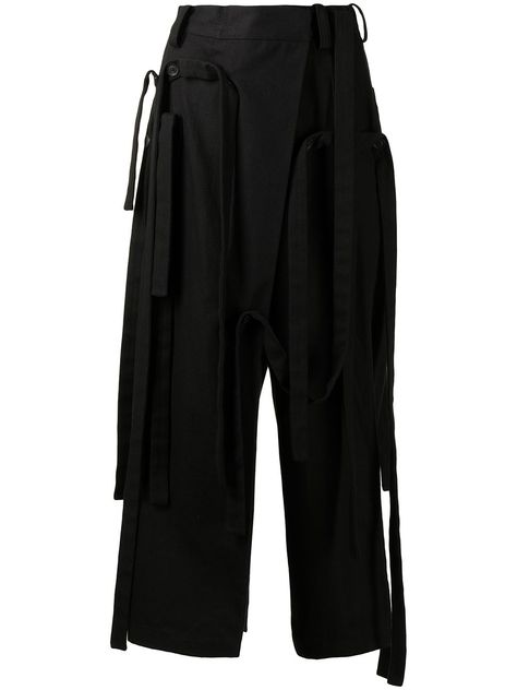 Yohji Yamamoto Trousers, Yohji Yamamoto Women, Yohji Yamamoto Pants, Yohji Pants, Wrap Trousers, Style Edit, Total Black, Dance Practice, Black Trousers