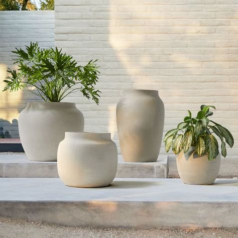 Modern Outdoor Planters, Patio Planters, & Plant Pots | West Elm Modern Planters Outdoor, Extra Large Planters, West Elm Kids, Planting Ideas, Patio Planters, Indoor Outdoor Planter, Outdoor Fountain, Outdoor Planter, Planter Stand