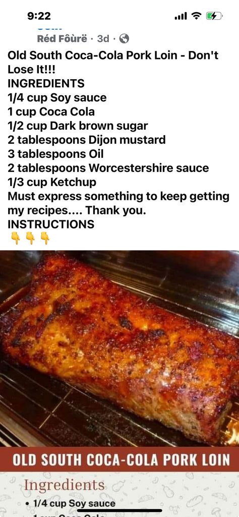 Coca Cola Pork Loin, Cola Pork Loin, Pork Loin Recipe, Pork Chop Recipes Baked, Homemade Sauce Recipes, Pork Loin Recipes, Easy Meat Recipes, South African Recipes, Pork Chop Recipes