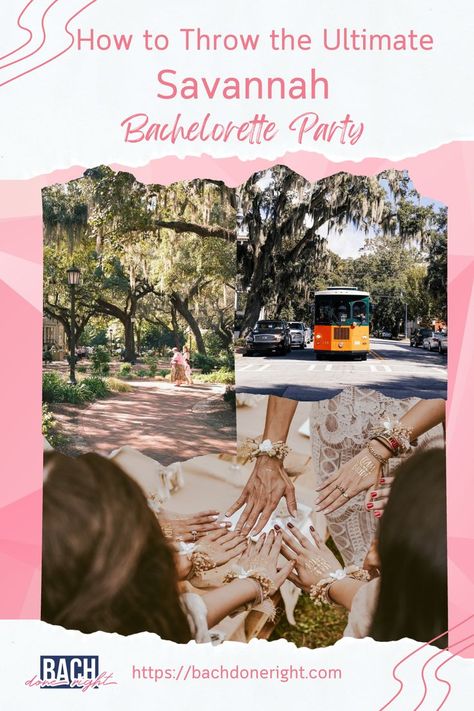 Planning a fun bachelorette party for yourself or a lucky bride-to-be? There could hardly be a better destination than the ‘Hostess City’ of Savannah, Georgia! The best time to visit this charming coastal city is undoubtedly spring or early summer when the city fills with azaleas in full bloom and average temperature highs hit a balmy 91°F. Keep reading to learn why we think Savannah is one of the best bachelorette party destinations! Savannah Georgia Bachelorette Party, Savannah Georgia Bachelorette, Savannah Bachelorette Party, Savannah Bachelorette, Fun Bachelorette Party, Ultimate Bachelorette Party, Bachelorette Party Destinations, Awesome Bachelorette Party, Coastal City