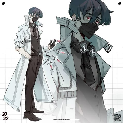 Techy Character Design, Futuristic Scientist Character Design, Agent Oc Art, Mad Scientist Drawing Reference, Dystopian Scientist, Sci Fi Doctor Character Design, Psychologist Character Design, Experiment Oc Male, Scientist Design Character