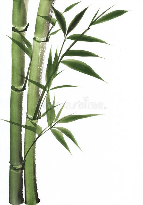 Bamboo Art Painting, Bamboo Tattoo, Bamboo Stalks, Tropical Painting, Bamboo Art, Art Asiatique, Art Watercolor Painting, Small Art Prints, Free Art Prints