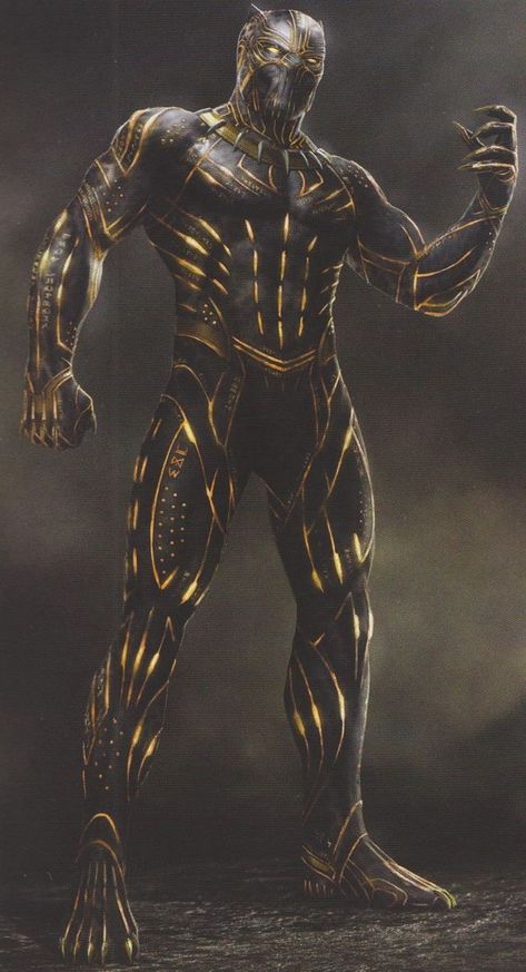 Golden Jaguar Black Panther Suit, Black Panther Images, Black Panther Chadwick Boseman, Marvel Concept Art, Erik Killmonger, Film Marvel, Image Spiderman, Panther Art, Pikachu Art