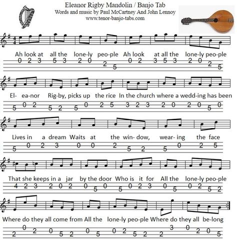 Banjo Tabs Easy, Banjo Songs, Paul Mccartney And John Lennon, Learning Mandolin, Mandolin Chords, Mandolin Songs, Mandolin Music, Banjo Chords, Letter Notes