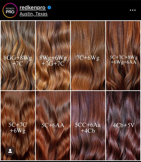 Redken Shades Eq Formulas For Fall, Pumpkin Spice Hair Shades Eq, Redken Gloss Shades, Fall Hair Colors Redken, Redkin Eq Shades Formulas Cowboy Copper, Red Copper Shades Eq Formula, Redken Cinnamon Formula, Shades Eq Toner Formulas Cowboy Copper, Chestnut Hair Formula