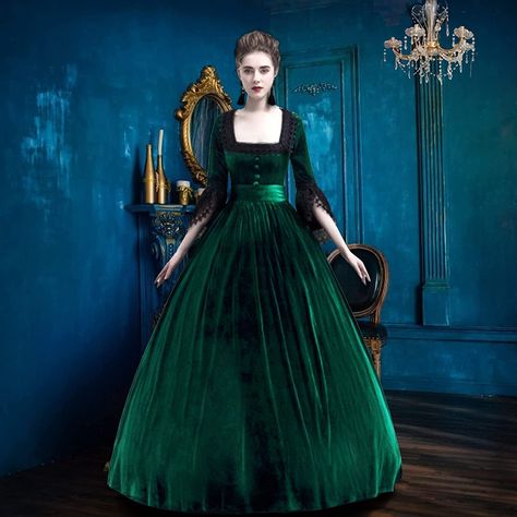 Queen Cosplay, Velvet Dress Long, Princess Sleeves, Vintage Gowns, Vintage Gothic, Gowns With Sleeves, Magic Art, Princess Dress, Cosplay Costume