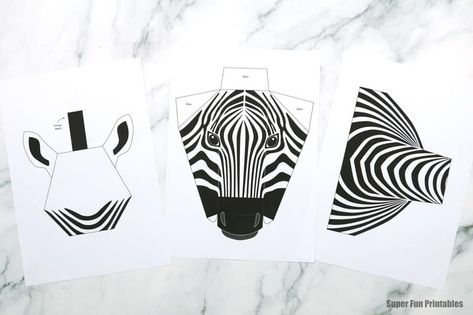 3D zebra craft 3d Zebra Craft, 3d Art Ideas, Zebra Craft, 3d Paper Flowers, Safari Theme Party, 3d Craft, Animal Crafts For Kids, Paper Toy, 3d Paper Crafts