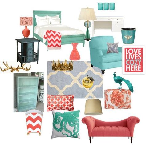 teal coral gray limr living room - Ecosia Coral Bedroom, Coral And Aqua, Gray Room, Grey Room, Big Girl Rooms, Teen Bedroom, Coral Turquoise, My New Room