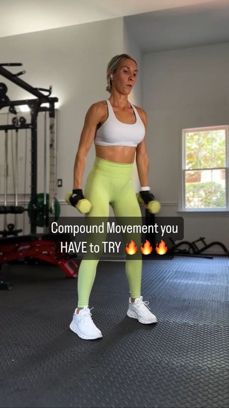 MOVE of the DAY❗️Love compound movements because you’re working different muscle groups in one exercise. Awesome way to mix it up + get that body moving! 💪🏼 I did 3x30 seconds at a time with 20 second rest in between. Great as a warm up or as part of a workout. 🙌🏼 Let the weights move your body. I focused more on form over weight 💥 #compoundexercises #fullbodyworkout | Dominique Neto Fitness | Tainy · MOJABI GHOST Different Muscle Groups, Compound Movements, Over Weight, Dumbell Workout, Full Body Hiit Workout, Happy New Week, Workout Moves, Pilates Studio, Gym Workout Videos