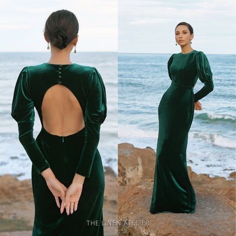 Wedding Guest Dress Winter, Velvet Dress For Women, Dress For Women Wedding, Dark Green Velvet Dress, Velvet Dress Maxi, Black Tie Wedding Guest Dress, Dark Green Wedding, Winter Bridesmaids, Winter Bridesmaid Dresses