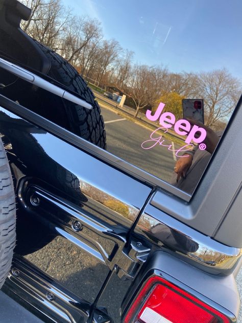 Decal for my jeep Girl Jeep Wrangler Ideas, Jeep Decals For Women, Jeep Stickers Car Decals, Jeep Wrangler Accessories For Women, Jeep Wrangler Decals, Jeep Wrangler Girly, Cool Jeep Accessories, Jeep Wrangler Stickers, Jeep Stickers