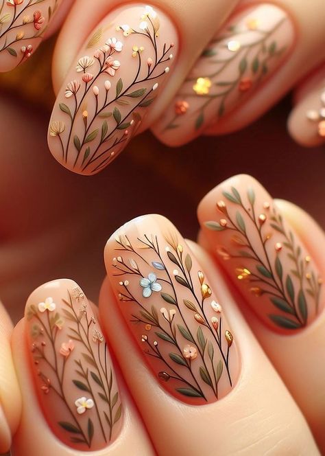 Feeling playful? ✨ Experiment with negative space designs in your peach floral nail art for a touch of modern flair. Japanese Nail Art Elegant, Nude Summer Nails, Cutest Nails, Finger Paint, Fall Nail Trends, Fall Nail Art Designs, Floral Nail Designs, Nude Nail Designs, Cute Nails For Fall