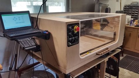 Cnc Enclosure Diy, Cnc Dust Collection, Xtool D1 Enclosure Diy, Laser Enclosure, Cnc Enclosure, Homemade Cnc Router, Computer Shelf, Homemade Cnc, Cnc Router Table