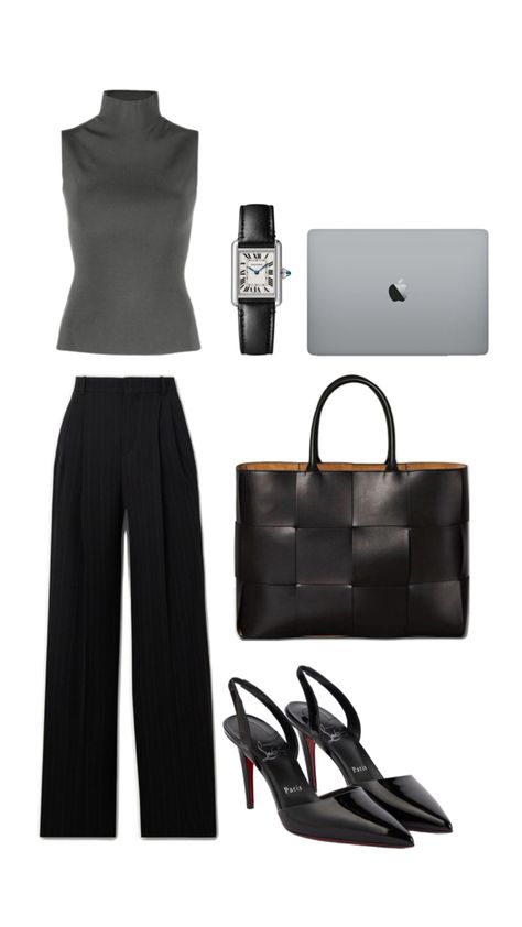 Corporate capsule wardrobe outfit Corporate Capsule Wardrobe, Corporate Outfits For Women, Minimalist Chic Fashion, 20’s Style, Mel Maia, Outfit Ideas Aesthetic, Work Outfit Ideas, Lawyer Outfit, Mommy Outfits