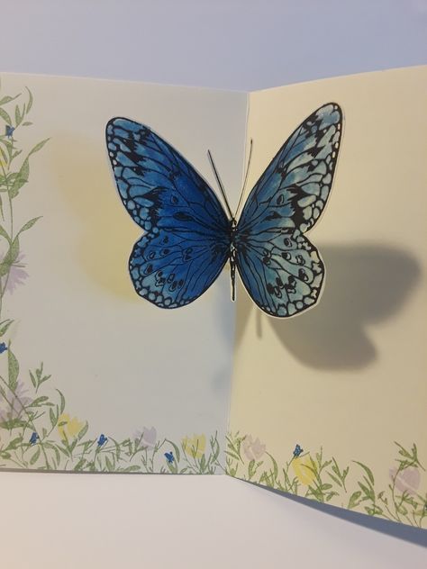 Pop up butterfly card Pop Out Butterfly Card, Butterfly Pop Up, Butterfly Pop Up Card, Libros Pop-up, Teachers Day Card, Teacher Cards, Handmade Jewelry Tutorials, Pop Up Book, Up Book