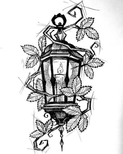 Sigilism Tattoo Design, Stained Glass Window Tattoo, Lamp Drawing, Window Tattoo, Ethereal Tattoos, Tattoo School, Friendship Tattoo, Cage Tattoos, Lantern Tattoo