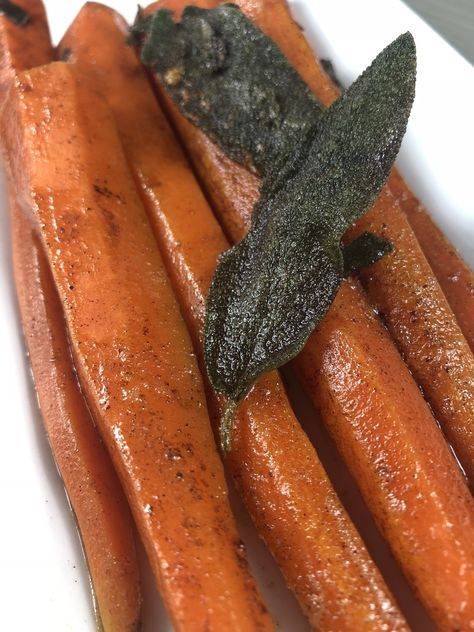 Sage Butter Carrots, Brown Butter Sage Carrots, Brown Butter Sage, Sage Butter Sauce, Sage Recipes, Butter Carrots, Fall Dinners, Honey Glazed Carrots, Whipped Potatoes