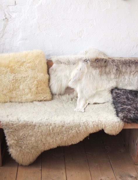 Layered Sheepskins by Carla Zwart of Met Melt & Suiker Design 101, Deco Boheme, Funky Furniture, Sheepskin Rug, Through The Looking Glass, Tour Eiffel, Home Free, Interior Spaces, Interior Details