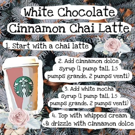 Christmas Chai Tea Starbucks, Starbucks Secret Fall Drinks, Starbucks Winter Drinks Christmas, Best Holiday Starbucks Drinks, Hot Non Coffee Starbucks Drinks, Hot Coffee Drinks Starbucks, Starbucks Winter Drink Orders, Starbucks Drinks Hot Coffee Order, Hot Chai Tea Latte Starbucks