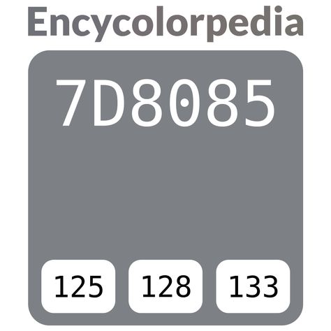 Benjamin Moore Dior Gray / 2133-40 / #7d8085 Hex Color Code Benjamin Moore Dior Gray, Cloverdale Paint, Pittsburgh Paint, Benjamin Moore Gray, Porter Paint, Crown Paints, Valspar Paint, Hex Color, Nippon Paint