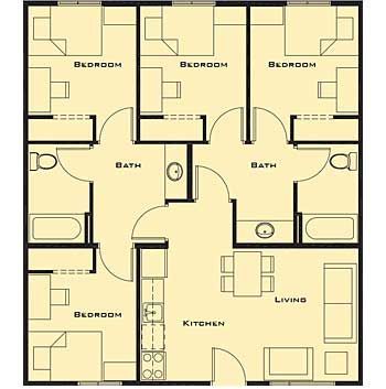 4 Bedroom home plan Four Bedroom House Plans, 4 Bedroom House Designs, Two Story House Plans, 4 Bedroom House Plans, Floor Plan 4 Bedroom, House Plan Gallery, Simple House Plans, Bungalow House Plans, Bedroom Floor Plans