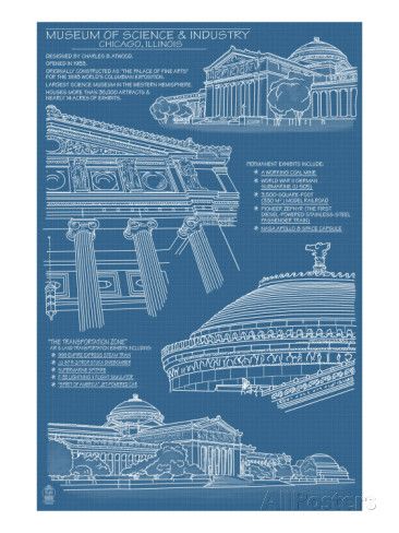 Chicago Skyscrapers, New York Drawing, Chicago Vintage, Architecture Blueprints, Apt Decor, Museum Of Science, Blueprint Art, Building Illustration, Technical Drawings