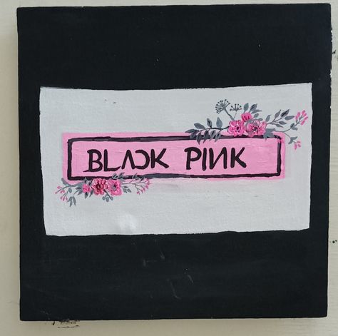 #Blackpink fan art logo #Blackpink logo #Blackpink fan #canvas painting Blackpink Canvas Painting, Blackpink Fan Art, Blackpink Logo, Logo Painting, Mini Canvas Art, Mini Canvas, Paint Ideas, Art Logo, Canvas Painting