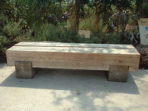 Garden Seating Ideas, Diy Garden Seating, Sleepers In Garden, Seating Ideas, Garden Seating, Wooden Bench, Garden Structures, Wooden Garden, Garden Bench