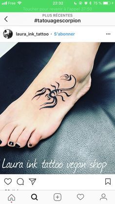 Tattoos For Women Scorpio, Star Flower Tattoo, Flower Tattoo Ankle, Star Foot Tattoos, Maori Tattoo Frau, Scorpion Tattoos, Tattoo Ankle, Abstract Tattoo Designs, Small Finger Tattoos