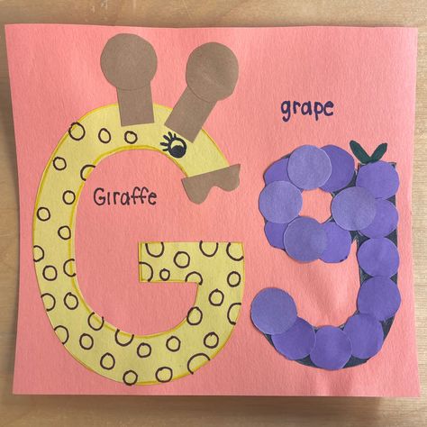 G Letter Craft, Craft For Letter G Preschool, Letter G Goat Craft, Letter G Craft, Lowercase G Craft, Letter G Giraffe Craft, G Is For Giraffe, Letter G Crafts, Giraffe Crafts