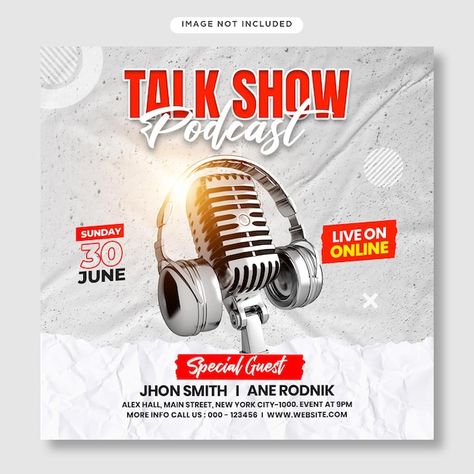 Talk Show Flyer Design, Podcast Flyer Design, Podcast Social Media Design, Talk Show Poster Design, Podcast Design Graphics, Talk Show Poster, Podcast Poster Design, Poster Podcast, Podcast Banner