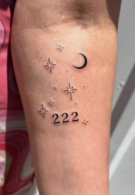 222 Matching Tattoo, Angel Number Tattoo Ideas 222, 444 Tattoo With Sparkles, 12:34 Angel Number Tattoo, Cute Small Arm Tattoos For Women, Angel Numbers Tattoo Ideas, 22 Tattoo Number Design, 222 Tattoo Design, 222 Tattoo Ideas