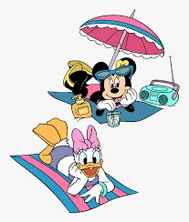 Summer Clip Art, Minnie Mouse Birthday Party Decorations, Minnie Outfit, Donald And Daisy Duck, Minnie Birthday Party, Duck Birthday, Beach Clipart, Disney Cartoon Characters, Wallpaper Disney