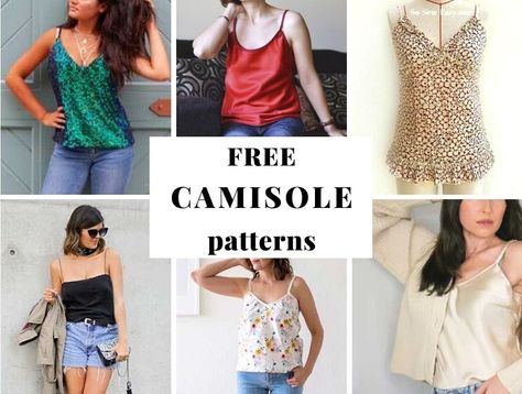 Diy Camisole, Strap Top Pattern, Camisole Top Pattern, Cami Top Pattern, Top Pattern Sewing, Tank Top Sewing Pattern, Camisole Pattern, Reversible Clothing, Wall Hanging Ideas