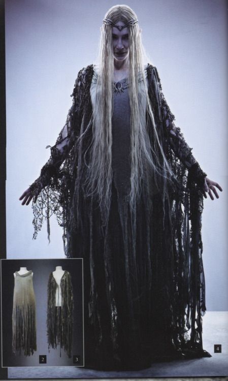 Evil Galadriel, Drowned Costume, Dark Galadriel, Galadriel Costume, Dol Guldur, Battle Of The Five Armies, Lotr Costume, Dark Queen, Tolkien Art