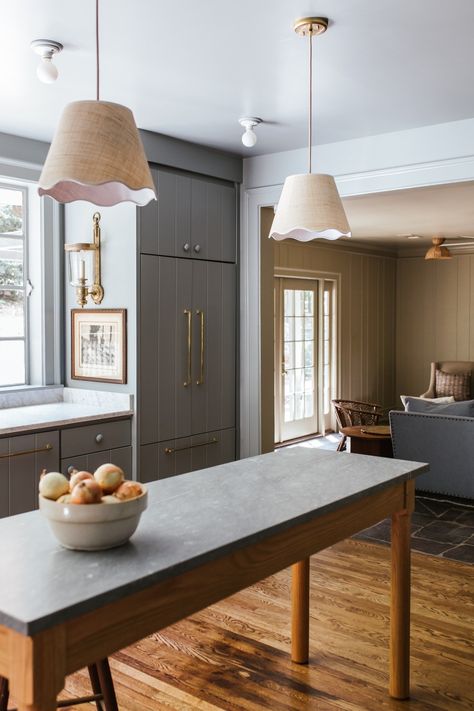 The Expert - Scallop Pendant The Misfit House, Misfit House, Wavy Edges, Foyer Entrance, Gorgeous Kitchens, Unlacquered Brass, Cottage Kitchen, Kitchen Area, Hanging Light