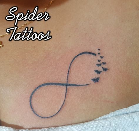 Butterfly And Infinity Tattoo, Infinity Tattoo With Butterfly, Infinity Tattoo Stencil, Butterfly Infinity Tattoo, Infinity Butterfly Tattoo, Infinity Sign Tattoo, Anklet Tattoos For Women, Butterfly Meaning, Brother Tattoos