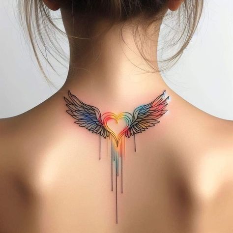 Colored Wings Tattoo, Ankle Tattoos For Women, Anklet Tattoos, Tasteful Tattoos, Tatuaje A Color, Wrist Tattoos For Women, Shoulder Tattoos For Women, Cute Tattoos For Women, Tattoos For Daughters