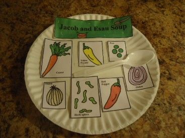 Jacob and Esau: Soup craft on paper plate (instead of printing out this template, you could cut out photos of produce from a grocery sales ad) Esau And Jacob Craft For Kids, Jacob And Esau Craft, Jacob And Esau, Sunday School Snacks, September Lessons, Toddler Bible, Preschool Room, Sunday School Coloring Pages, Kids Sunday School Lessons