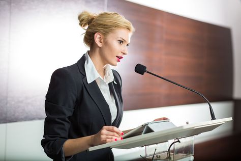 Woman Speaking On Stage, Grade Manifestation, Public Speaking Aesthetic, Woman On Stage, Academic Manifestation, Stage Mic, People Speaking, Communication Strategies, Photography Board