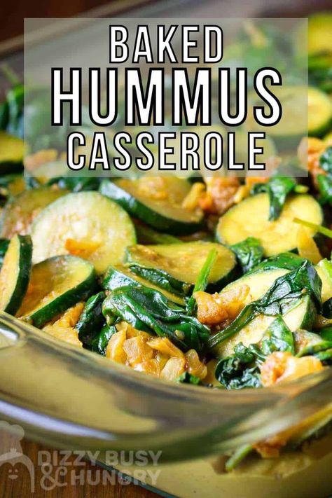 This Baked Hummus Casserole is creamy, flavorful, and packed with nutritional goodness. It comes together in just 25 minutes and can be used as an entrée, side dish, snack, or even a chunky dip. It’s so delicious, you’ll be able to use it to get your family to eat more veggies without complaints or whining! #hummusideas #baked hummus #hummuscasserole #dizzybusyandhungry Uses For Hummus, Baked Hummus Pasta, Hummus Casserole, Baked Hummus, Airfry Recipes, Hummus Pasta, Rich Recipes, Food Fall, Eat More Veggies