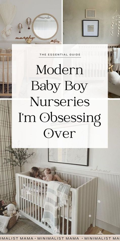 Searching for cute, modern nursery ideas for your baby boy?  These baby boy nurseries are literally SO STYLISH & so modern - I AM OBSESSED! If you're searching for nursery inspiration, and trying to decide on nursery themes, nursery room furniture, nursery decor and all the like, then this baby nursery round-up is for YOU! (PIN to your baby nursery neutral board or nursery room design board for later!) Modern Baby Boy Nursery, Neutral Boy Nursery, Boy Nursery Design, Baby Boy Nursery Ideas, Boy Nurseries, Modern Boy Nursery, Boy Nursery Colors, Boy Nursery Ideas, Modern Baby Room