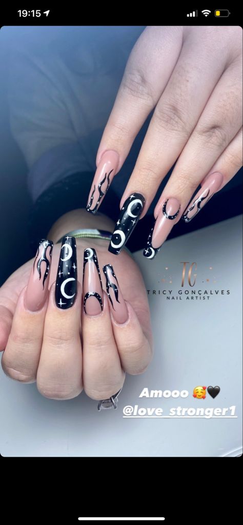 Mystical Nail Art, Iconic Nails, Coffin Nails Designs Summer, Witchy Nails, Moon Nails, Pink Moon, Coffin Nails Designs, Nail Designs Summer, Nails Designs